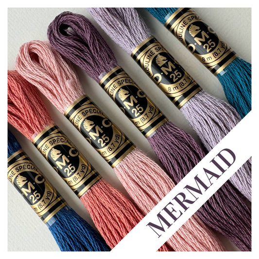 Mermaid Embroidery Floss Palette ⎮ DMC Embroidery Thread